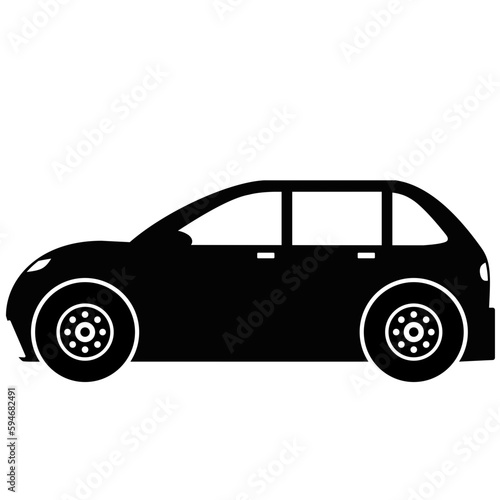 Hatchback car icon vector. Vector illustration of hatchback car. Vehicle icon of crossover car for design regarding transportation, automotive and automobile. Silhouette of transportation