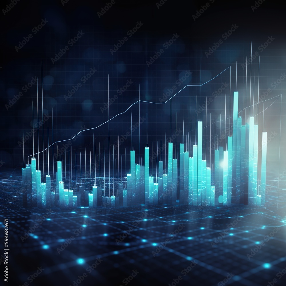 Stock market or forex trading graph in graphic concept perfect for financial investment or business idea and all art work design. generative ai Stock market or forex trading graph in graphic concept perfect for financial investment or business idea and all art work design. generative ai