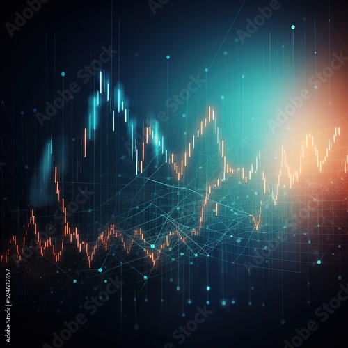 Stock market or forex trading graph in graphic concept perfect for financial investment or business idea and all art work design. generative ai