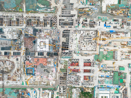 aerial view of construction site © NAYUKIFILMS