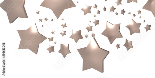 XMAS Stars - Banner with golden decoration. Festive border with falling glitter dust and stars.