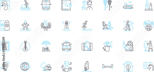 Social Behavior linear icons set. Empathy, Kindness, Compassion, Altruism, Generosity, Cooperation, Respect line vector and concept signs. Tolerance,Inclusion,Equality outline illustrations