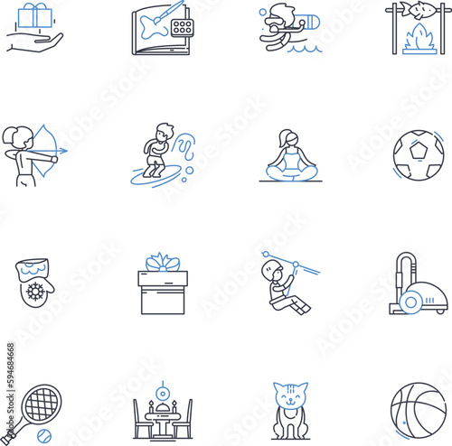 Quick tempo line icons collection. Energetic, Rapid, Lively, Vigorous, Brisk, Hasty, Galloping vector and linear illustration. Swift,Agile,Sprightly outline signs set