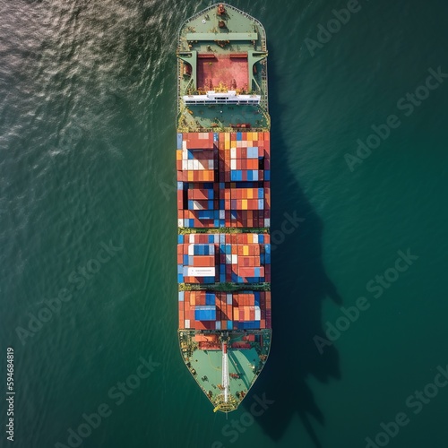 Container port and container ship transportation. generative ai © WS Studio 1985