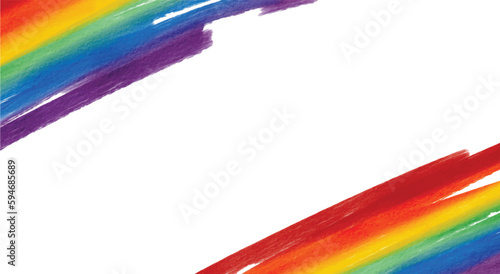 Rainbow  flag watercolor background.LGBT  Pride month texture concept. vector
