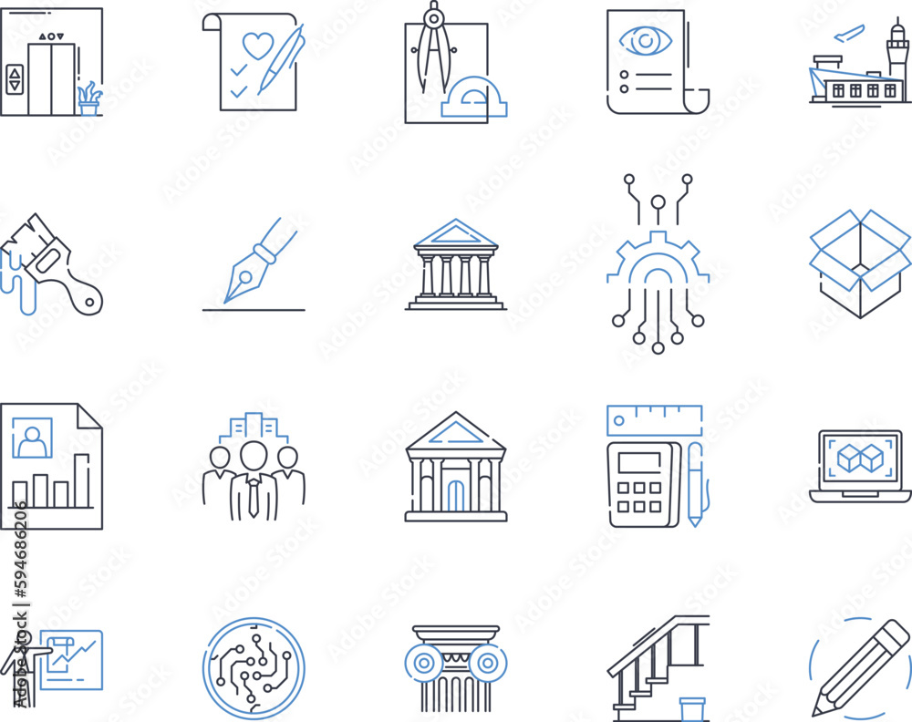 Statistical Techniques line icons collection. Regression, ANOVA, Hypothesis, Probability, Outliers, Sampling, Variance vector and linear illustration. Correlation,Normality,Significance outline signs