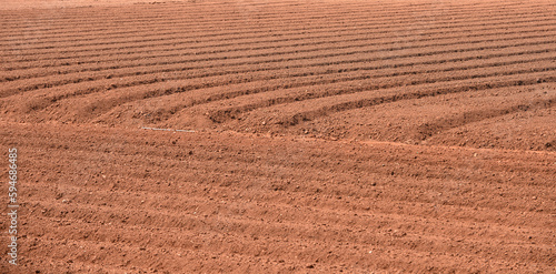 Landscape patterned by ploughed field