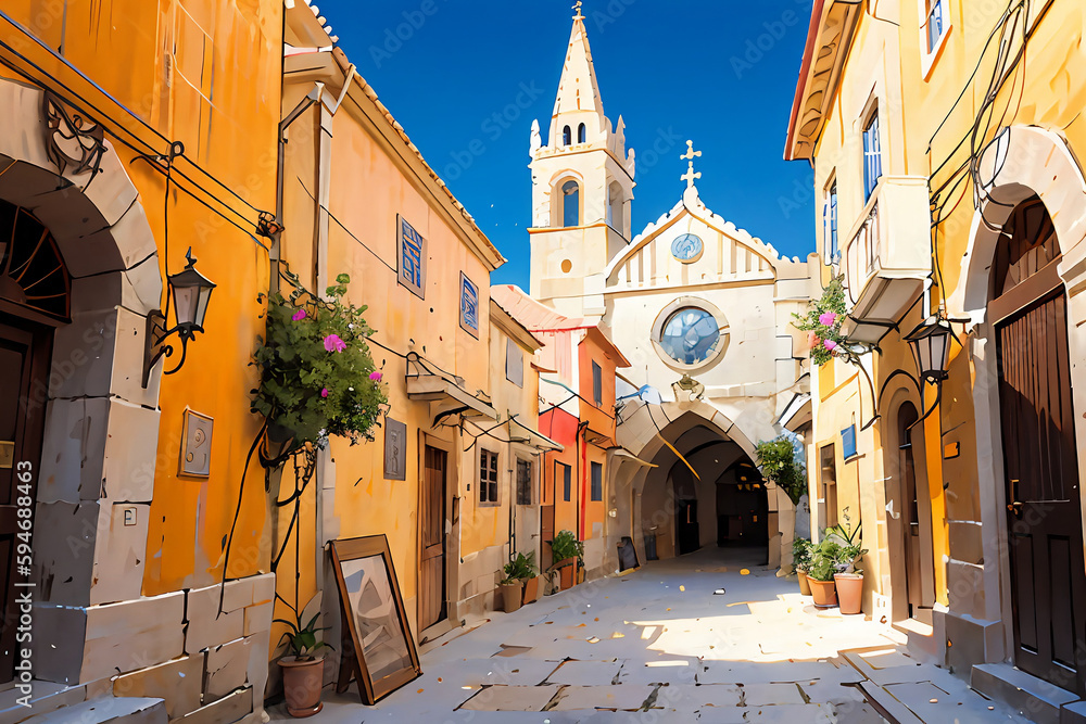 Fototapeta premium Malta concept illustration (AI ART)