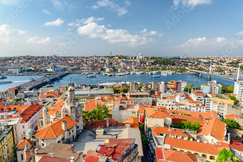 Aerial view of the Golden Horn, Istanbul, Turkey.