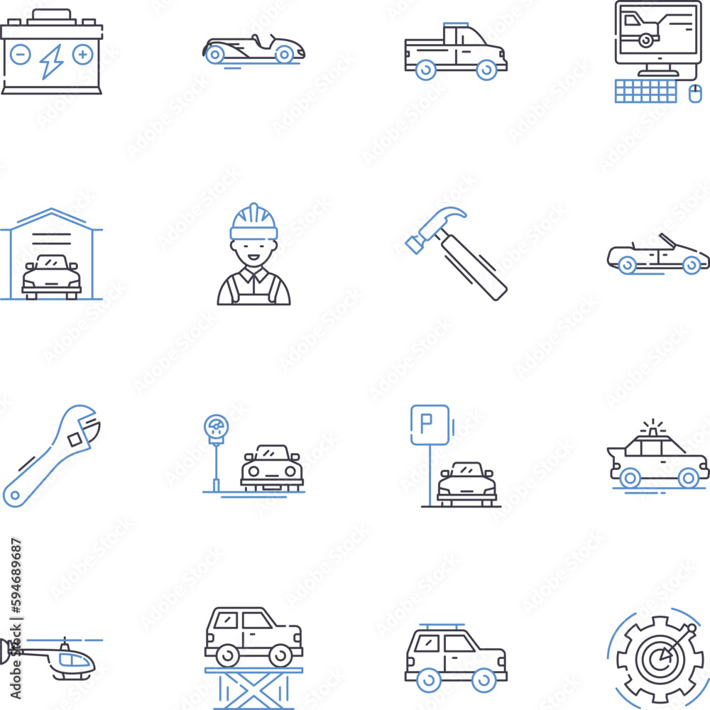 Shipping company line icons collection. Cargo, Containers, Logistics, Freight, Transit, Export, Import vector and linear illustration. Shipment,Carrier,Vessels outline signs set