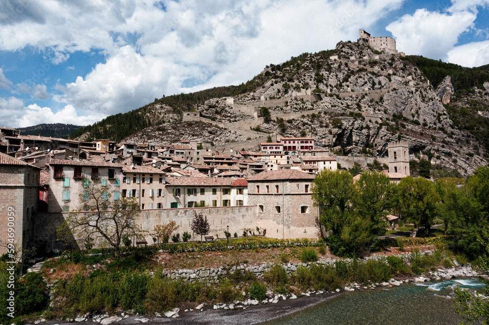 View of Entrevaux and its Citadel, France