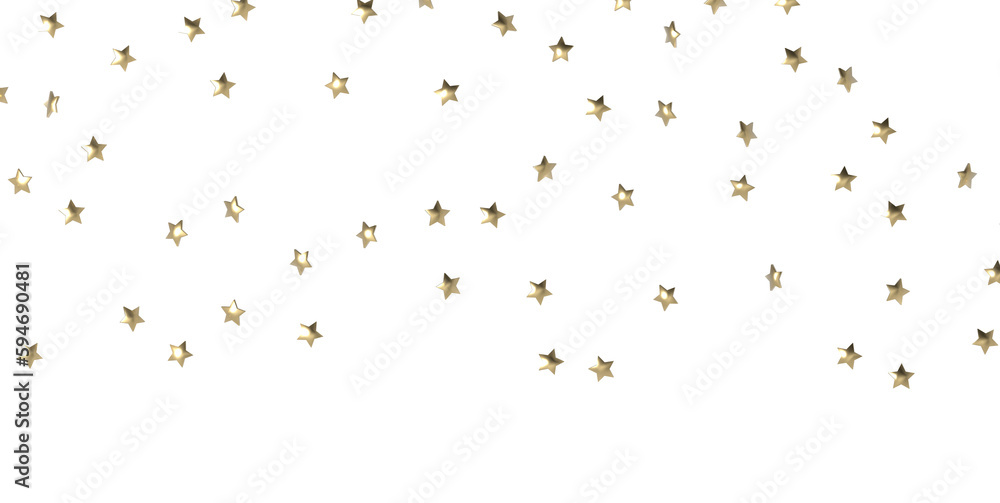 Banner with golden decoration. Festive border with falling glitter dust and stars. PNG Banner with golden decoration. Festive border with falling glitter dust and stars. PNG