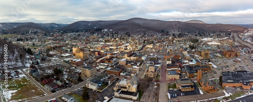 Aerial View of Bradford Pennsylvania in Winter