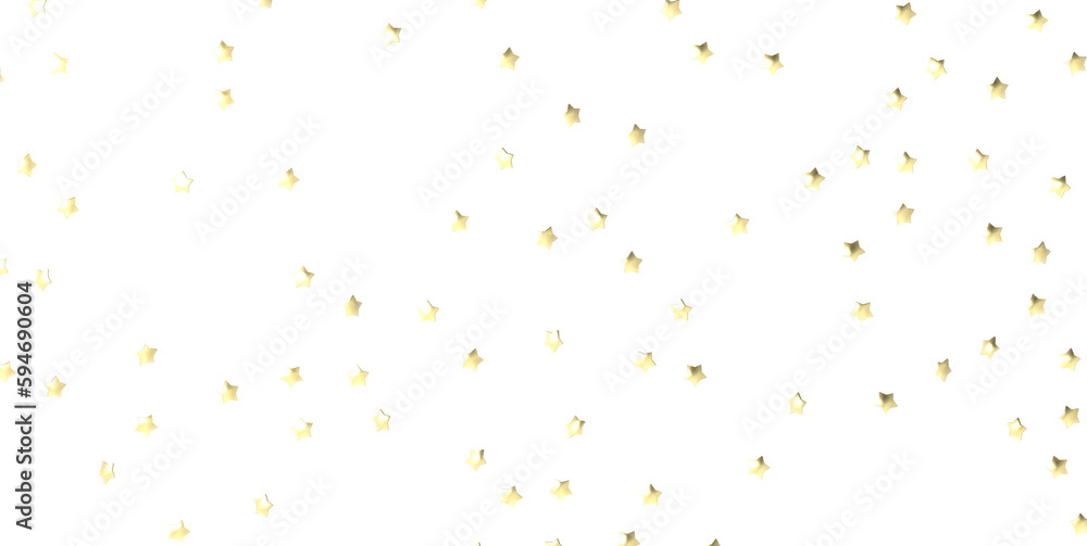 XMAS stars. Confetti celebration, Falling golden abstract decoration for party, birthday celebrate, PNG