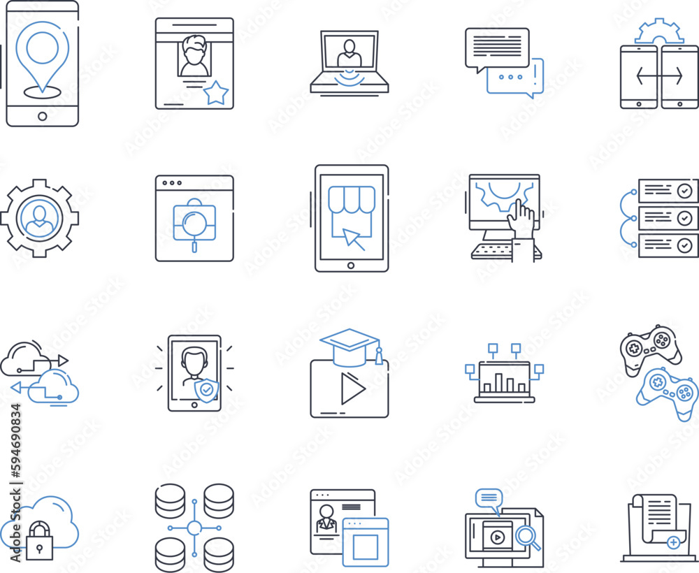 Cyber sleek line icons collection. Cyber, Sleek, Technology, Innovation, Futuristic, Modern, Design vector and linear illustration. Stylish,Streamlined,Digital outline signs set Cyber sleek line icons collection. Cyber, Sleek, Technology, Innovation, Futuristic, Modern, Design vector and linear illustration. Stylish,Streamlined,Digital outline signs set