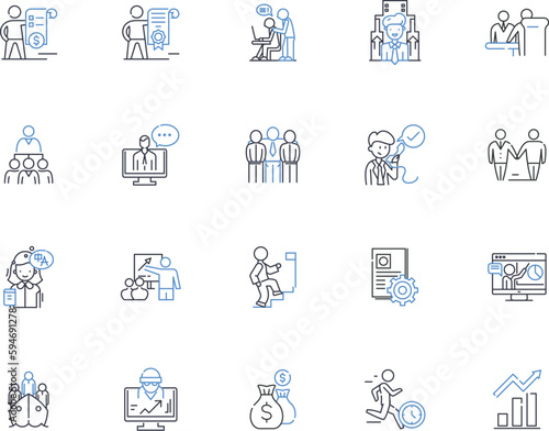 Personal upliftment line icons collection. Empowerment, Inspiration, Motivation, Encouragement, Positivity, Growth, Self-improvement vector and linear illustration. Self-discovery,Confidence,Self