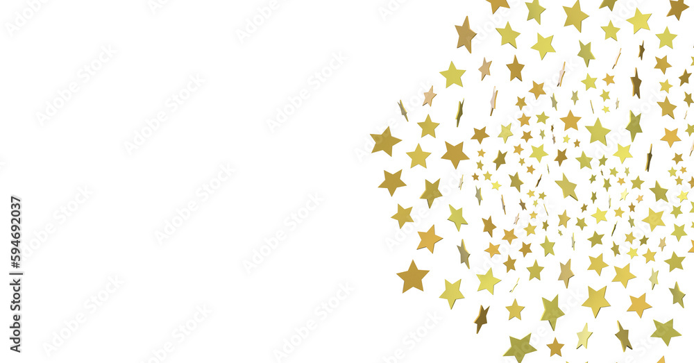 Stars - Holiday golden decoration, glitter frame isolated - 3D PNG