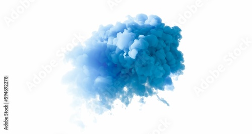 A thick, dark blue cloud on a white background