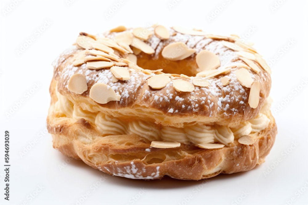 Gâteau Paris-Brest sur fond blanc » IA générative Gâteau Paris-Brest sur fond blanc » IA générative