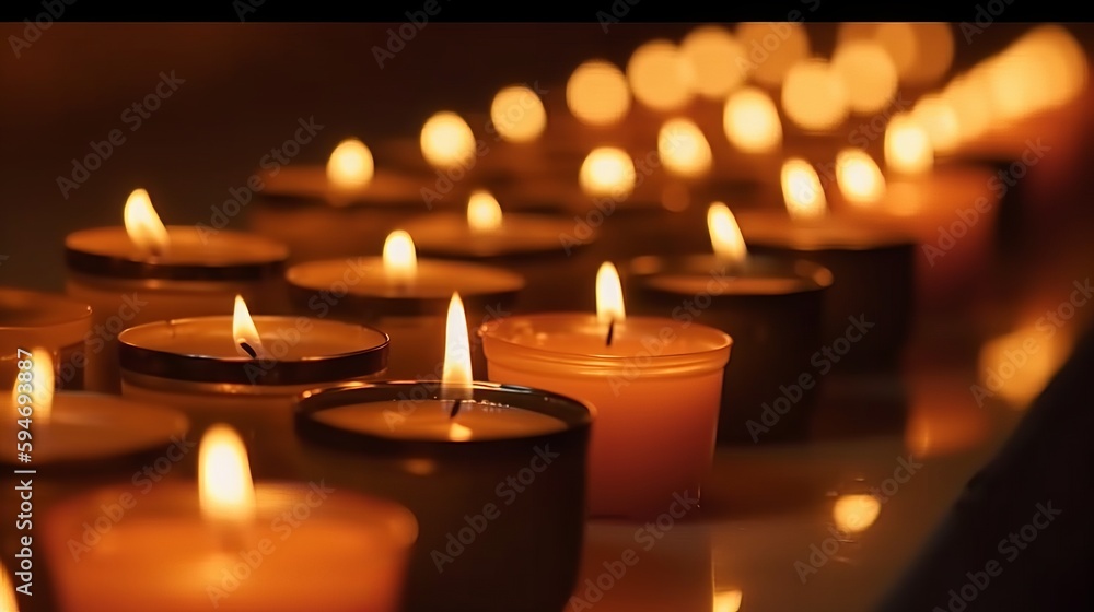 Celebrating Diversity: World Religion Day Concept - Many Burning Candles Celebrating Diversity: World Religion Day Concept - Many Burning Candles