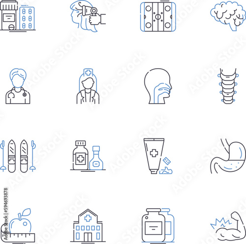mHealth line icons collection. Telemedicine, Wearables, HealthTech, MobileHealth, eHealth, DigitalHealth, Telehealth vector and linear illustration. HealthTracking,mWellness,HealthApps outline signs