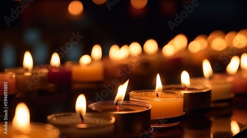 Celebrating Diversity: World Religion Day Concept - Many Burning Candles