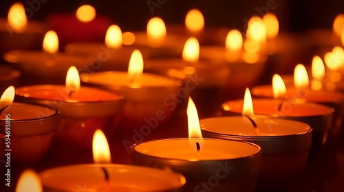 Celebrating Diversity: World Religion Day Concept - Many Burning Candles