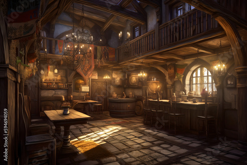 illustration of a medieval tavern