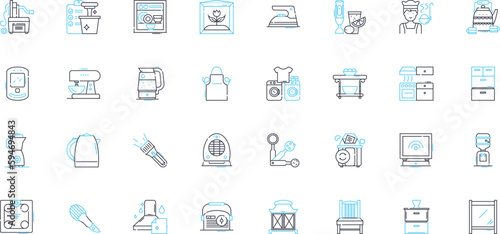 Family linear icons set. Bond, Unity, Love, Closeness, Support, Togetherness, Connection line vector and concept signs. Home,Harmony,Loyalty outline illustrations
