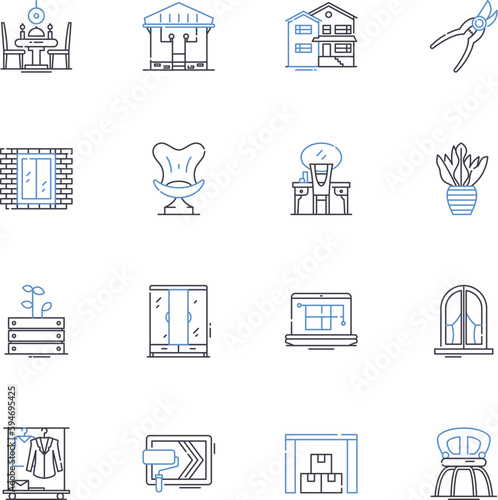 Modernization line icons collection. Progress, Evolution, Advancement, Development, Innovation, Transformation, Upgrade vector and linear illustration. Digitization,Automation,Streamlining outline
