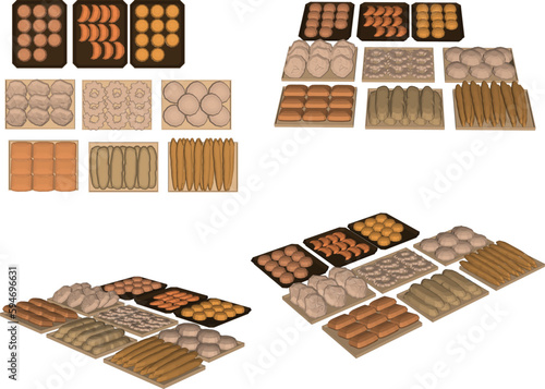 Vector illustration sketch of bread for sale in shop window