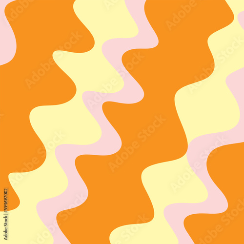 Retro 70s Abstract curve background vector