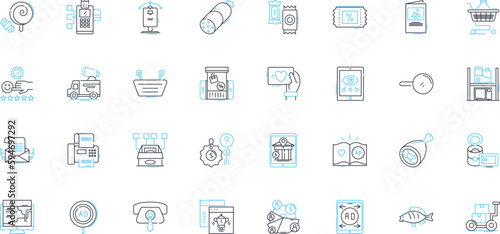 Financial planning linear icons set. Budgeting, Investing, Retirement, Savings, Debt, Taxes, Estate line vector and concept signs. Insurance,College,Asset outline illustrations
