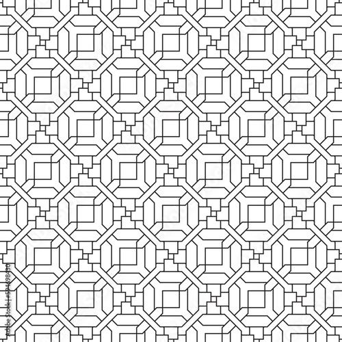 Vector seamless pattern. Modern stylish texture. Monochrome, linear abstract background.