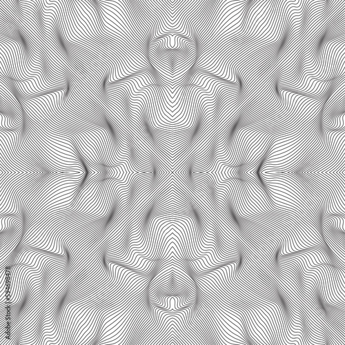 Abstract relief background with optical illusion of distortion. Vector illustration. © Mikhail