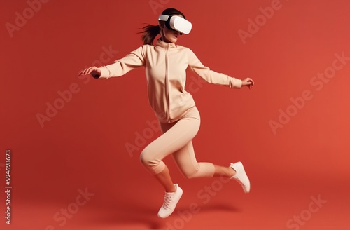 Virtual Reality, metaverse dancing and fitness. 