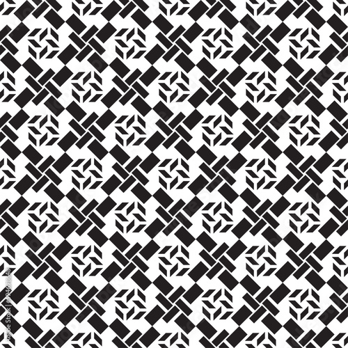 Vector seamless models. Modern stylish texture. Composition from regularly repeating geometrical element. Monochrome, simple. Vector illustrations.