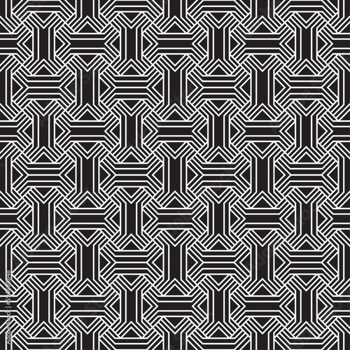 Vector seamless models. Modern stylish texture. Composition from regularly repeating geometrical element. Monochrome, simple. Vector illustrations.