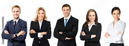 Collection collage set image - body portrait many different businesspeople professionals, confident men women, employee executive, isolated white background. Business people at studio. Teamwork