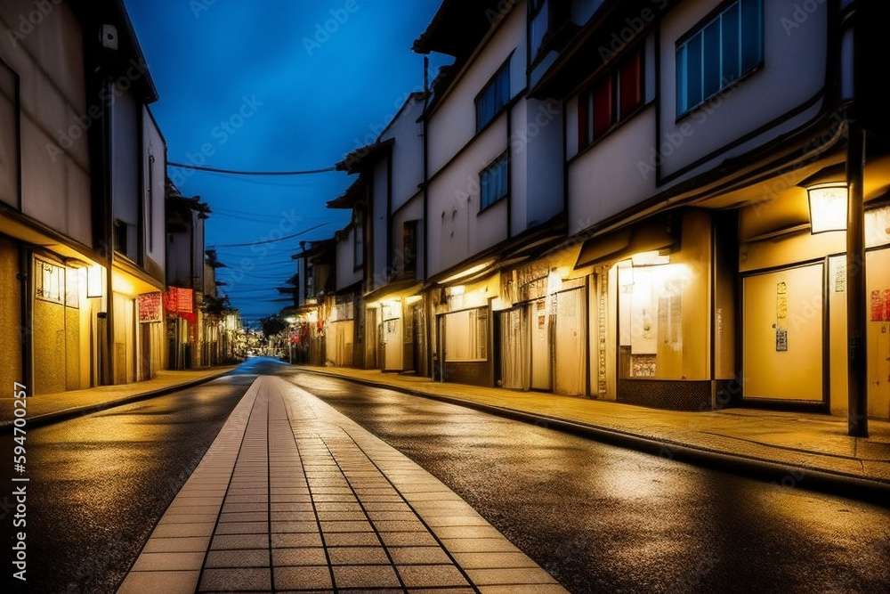 street of old time in Japan, evening time