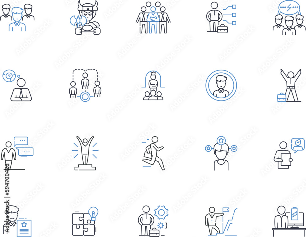 Consortium line icons collection. Partnership, Collaboration, Alliance, Coalition, Joint venture, Syndicate, Cooperation vector and linear illustration. Association,Unity,Nerk outline signs set