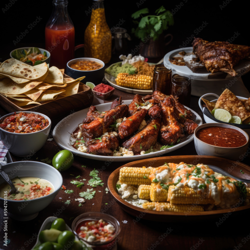 Mexican food on table Mexican food on table