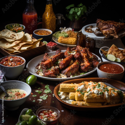 Mexican food on table