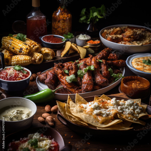 Mexican food on table