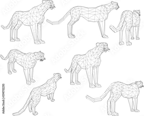 Wild cheetah illustration vector sketch