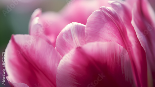 A close-up of a blooming tulip in a garden