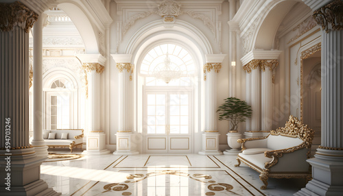 Fotografia Light luxury royal posh interior in baroque style