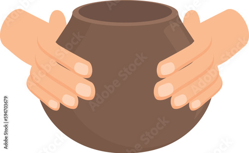 Pottery class icon cartoon vector. Art workshop. Studio apron
