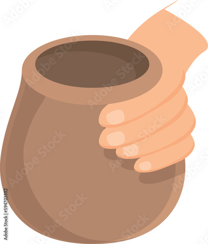 Clay art icon cartoon vector. Pottery workshop. Studio potter