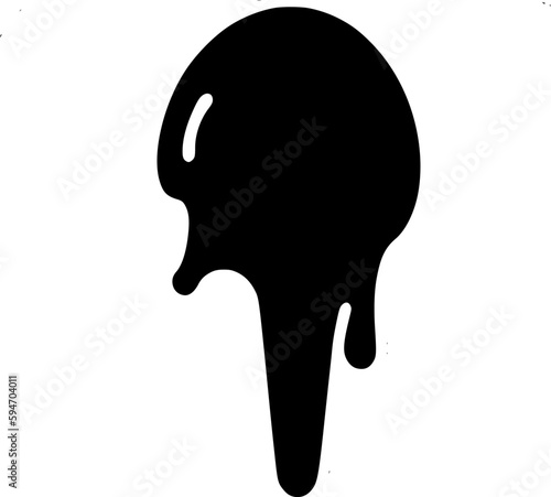 black individual melting ice cream icon. simple tasty sweet flat design pictogram, clipart vector illustration for ad app logo web button ui ux interface elements isolate on white background